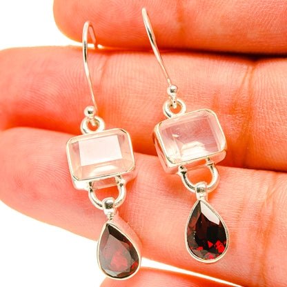 Rose Quartz Earrings handcrafted by Ana Silver Co - EARR416969