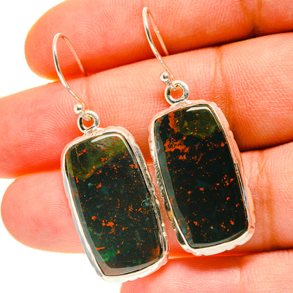 Bloodstone Earrings handcrafted by Ana Silver Co - EARR416982
