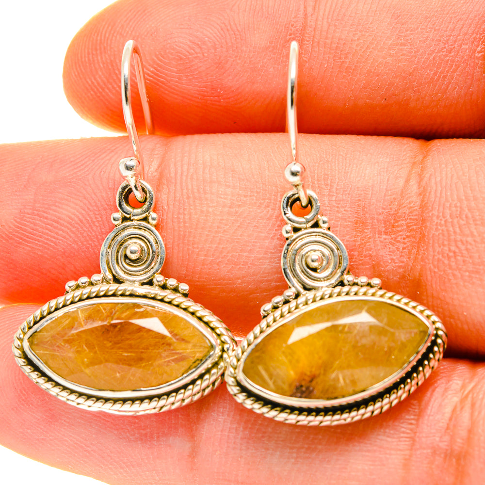 Rutilated Quartz Earrings handcrafted by Ana Silver Co - EARR416986