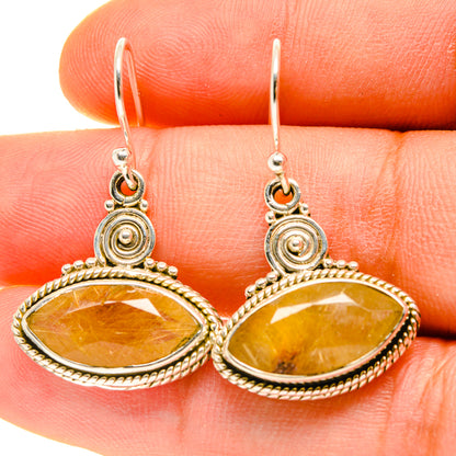 Rutilated Quartz Earrings handcrafted by Ana Silver Co - EARR416986