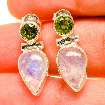 Rainbow Moonstone Earrings handcrafted by Ana Silver Co - EARR417007