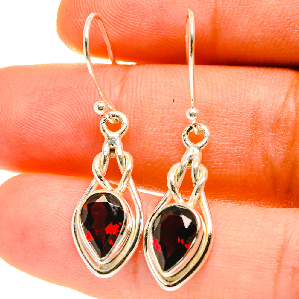 Garnet Earrings handcrafted by Ana Silver Co - EARR417011
