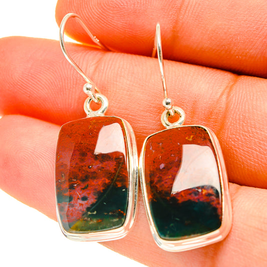 Bloodstone Earrings handcrafted by Ana Silver Co - EARR417014