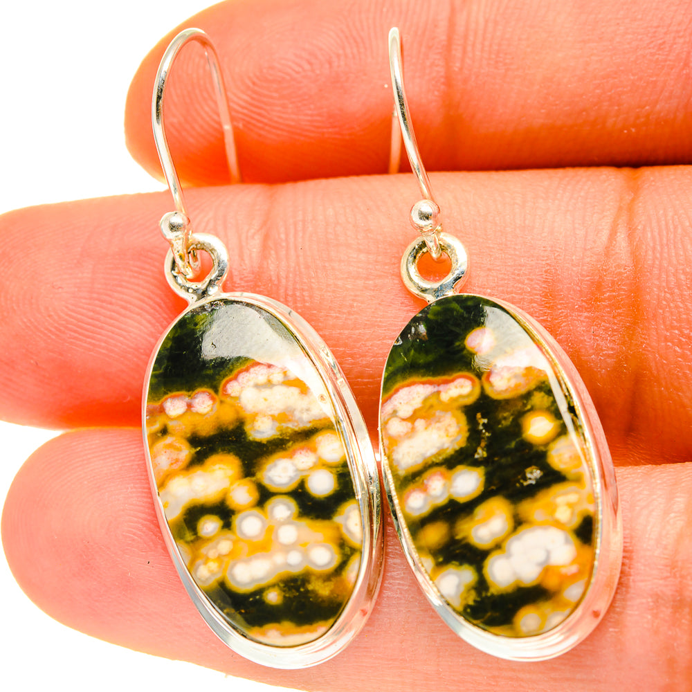 Ocean Jasper Earrings handcrafted by Ana Silver Co - EARR417028