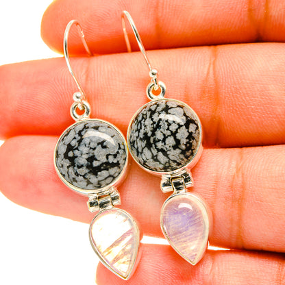 Snowflake Obsidian Earrings handcrafted by Ana Silver Co - EARR417031