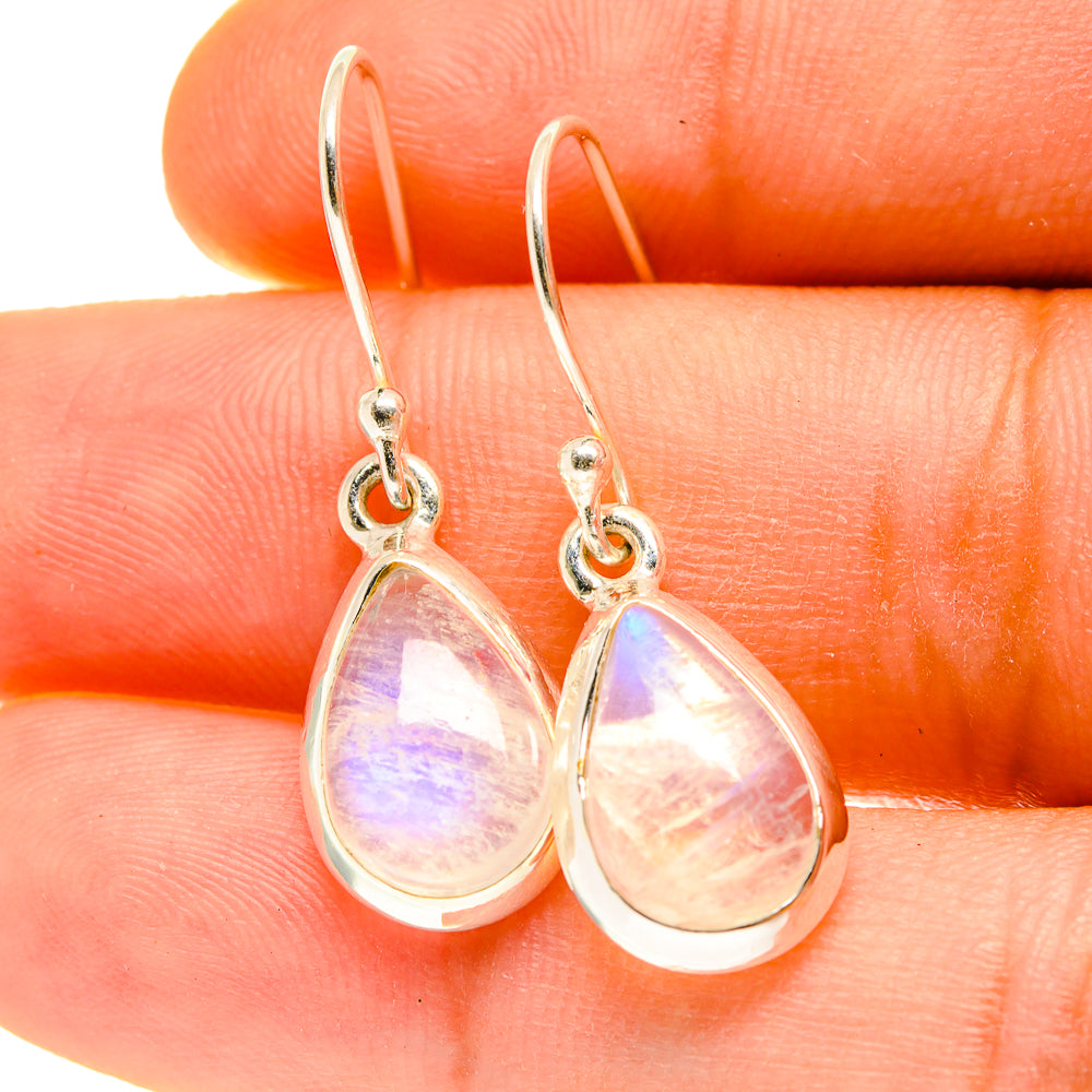 Rainbow Moonstone Earrings handcrafted by Ana Silver Co - EARR417047