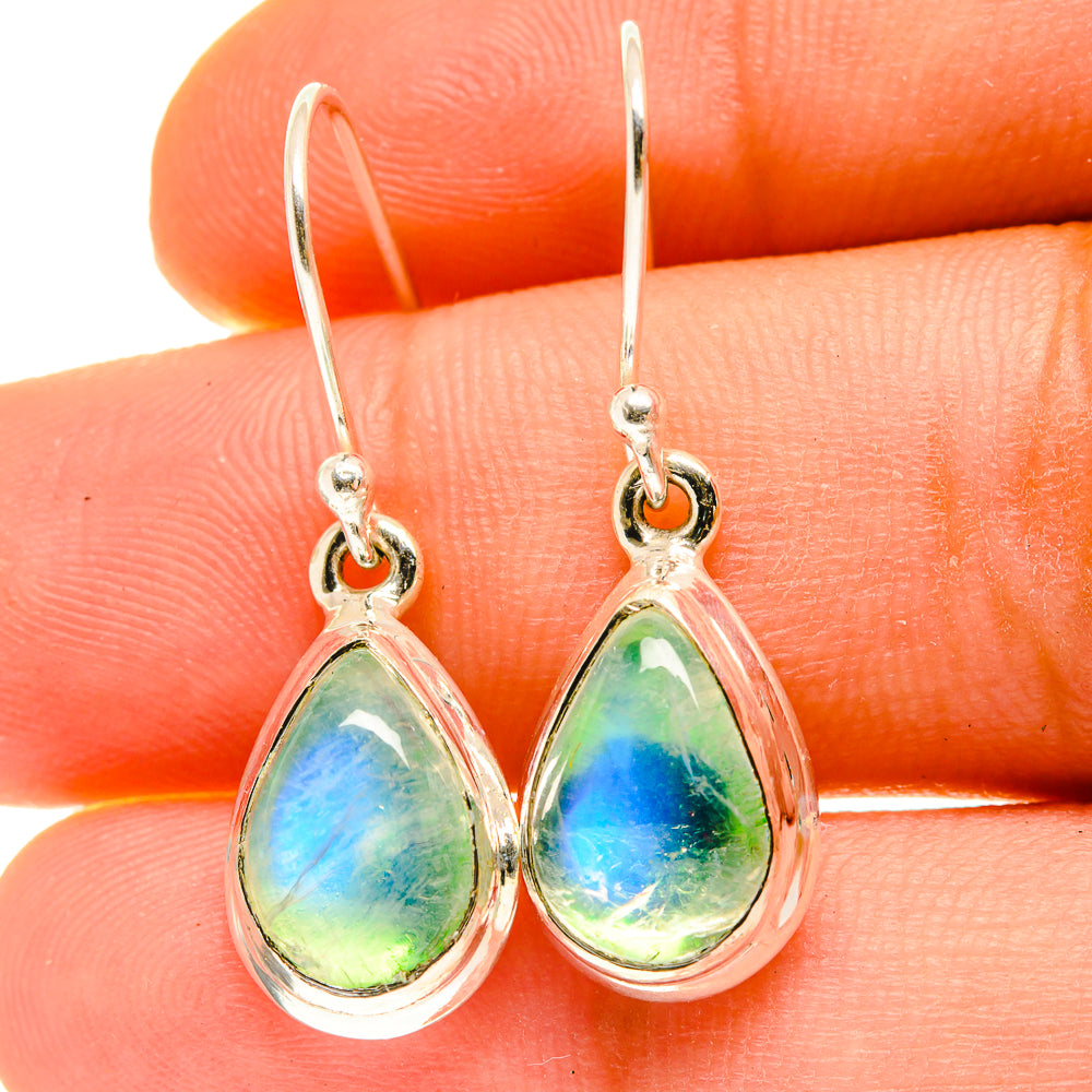 Green Moonstone Earrings handcrafted by Ana Silver Co - EARR417053