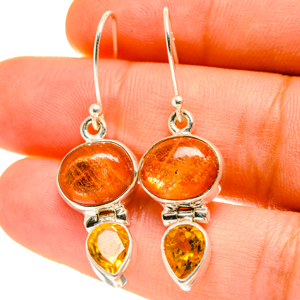 Sunstone Earrings handcrafted by Ana Silver Co - EARR417055