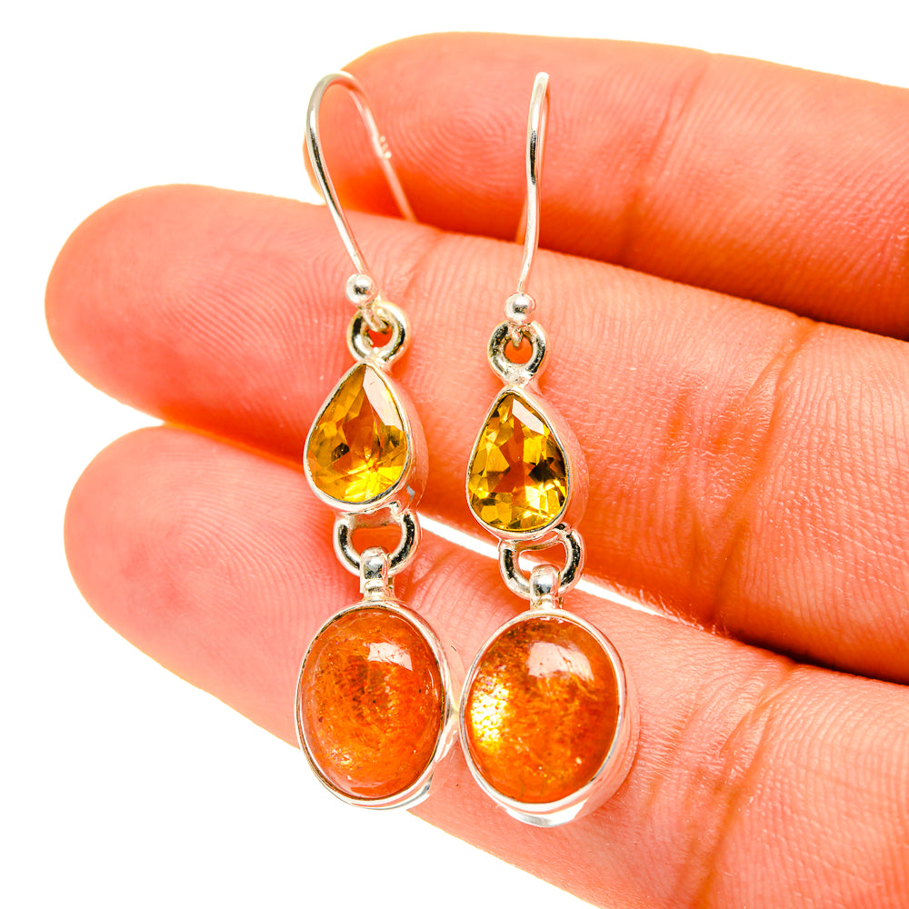 Sunstone Earrings handcrafted by Ana Silver Co - EARR417060