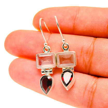 Rose Quartz Earrings handcrafted by Ana Silver Co - EARR417061