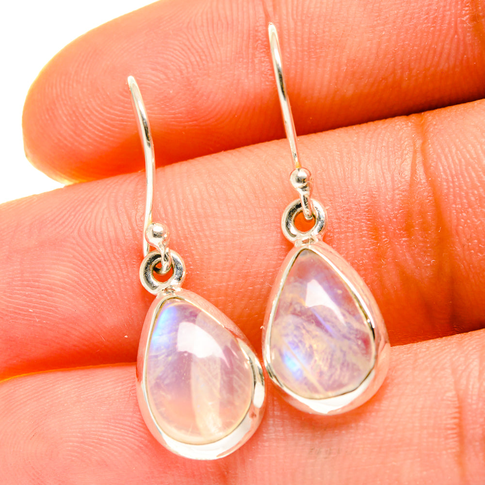 Rainbow Moonstone Earrings handcrafted by Ana Silver Co - EARR417066