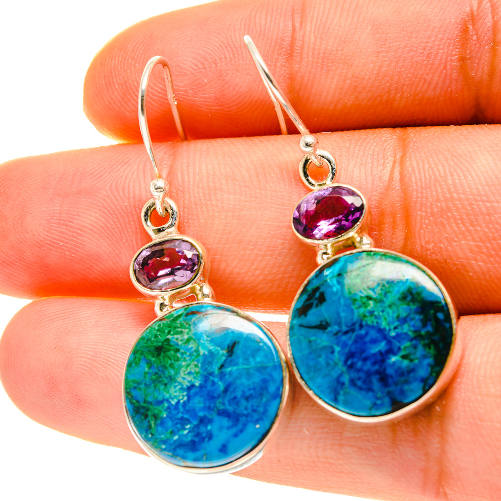 Chrysocolla Earrings handcrafted by Ana Silver Co - EARR417067