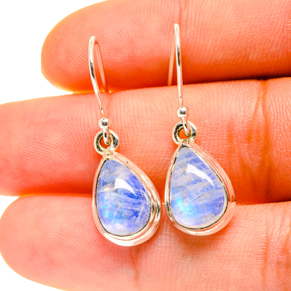Rainbow Moonstone Earrings handcrafted by Ana Silver Co - EARR417069