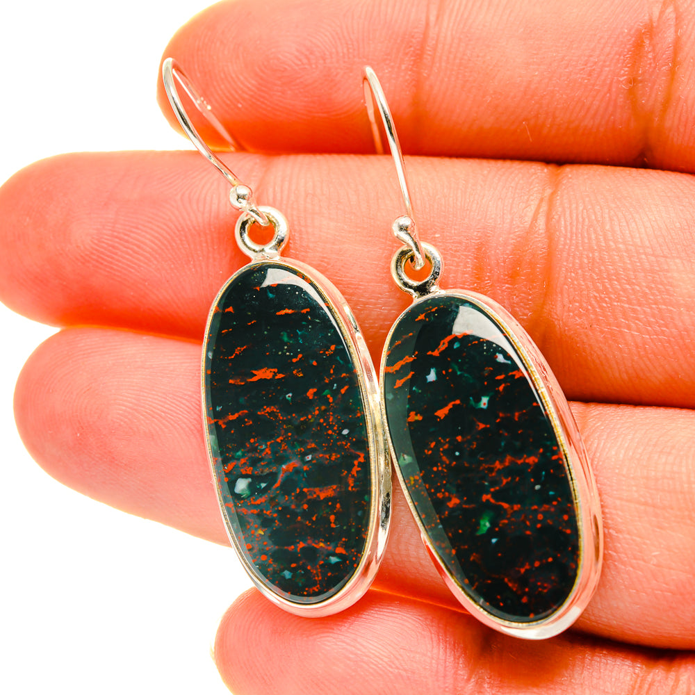 Bloodstone Earrings handcrafted by Ana Silver Co - EARR417072