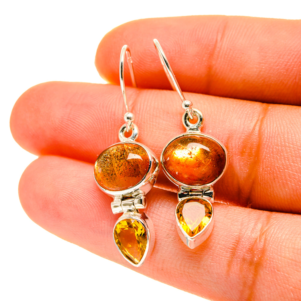 Sunstone Earrings handcrafted by Ana Silver Co - EARR417076