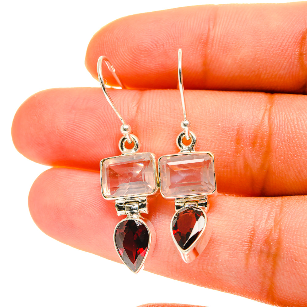 Rose Quartz Earrings handcrafted by Ana Silver Co - EARR417084