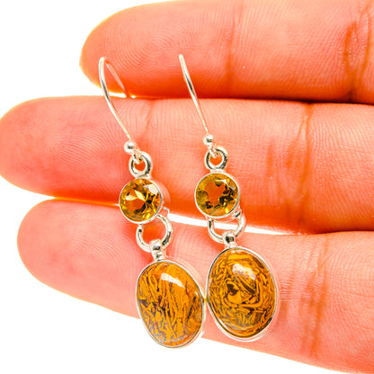 Palm Wood Jasper Earrings handcrafted by Ana Silver Co - EARR417087