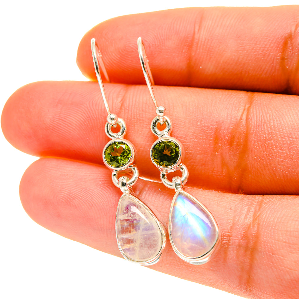 Rainbow Moonstone Earrings handcrafted by Ana Silver Co - EARR417100