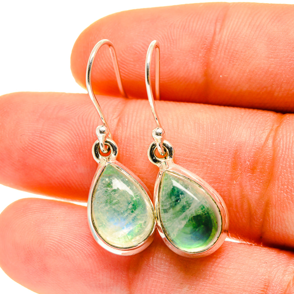 Green Moonstone Earrings handcrafted by Ana Silver Co - EARR417101