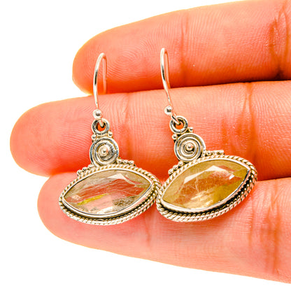 Rutilated Quartz Earrings handcrafted by Ana Silver Co - EARR417104