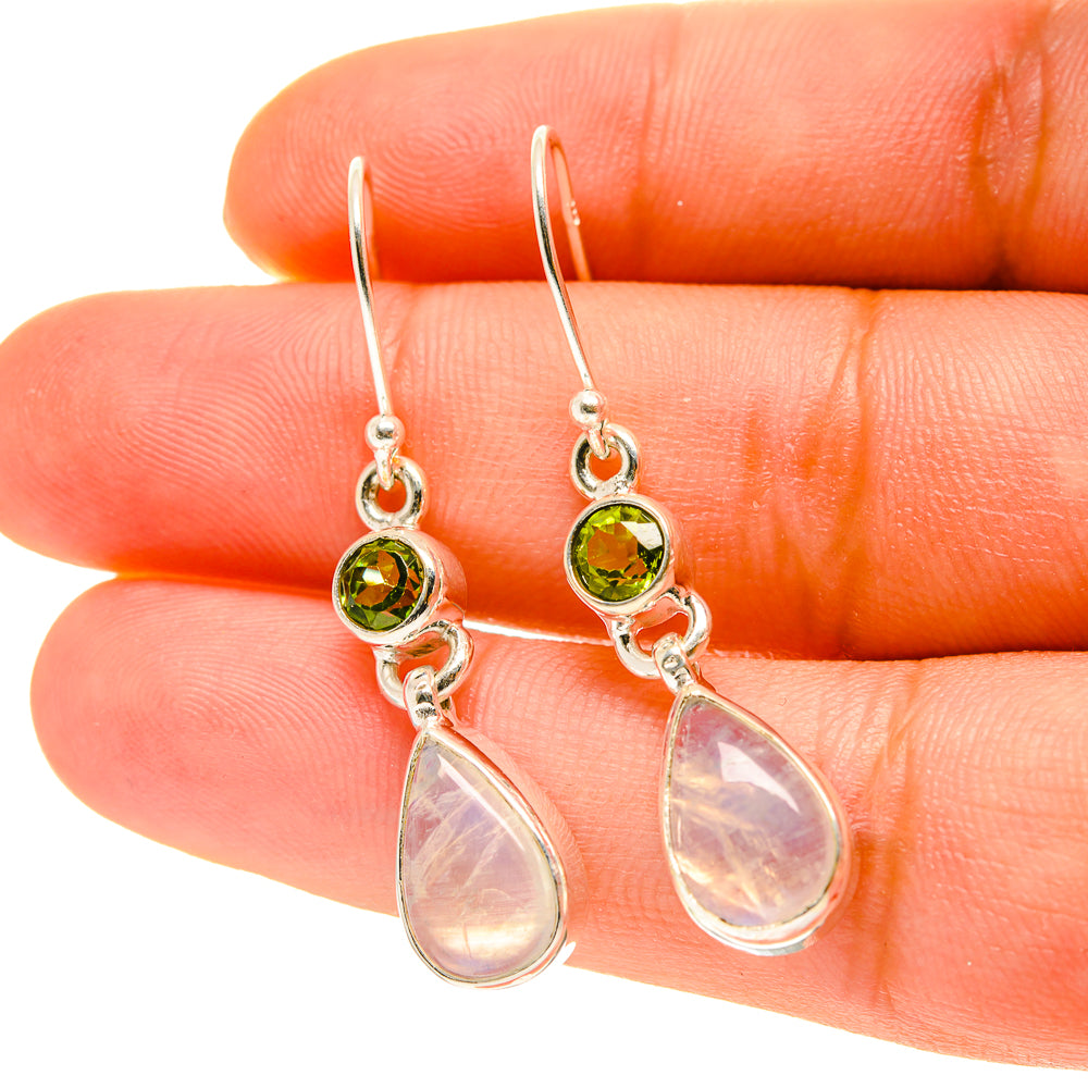 Rainbow Moonstone Earrings handcrafted by Ana Silver Co - EARR417109