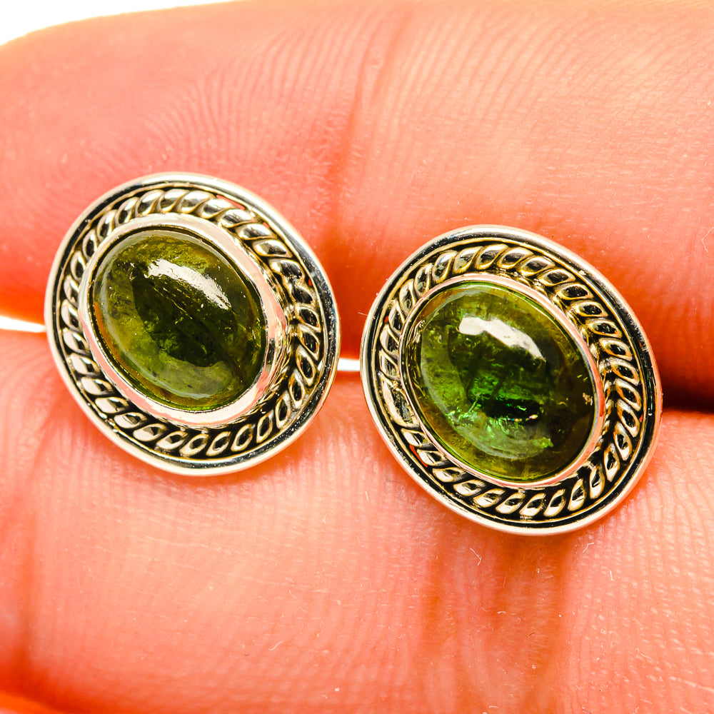 Green Tourmaline Earrings handcrafted by Ana Silver Co - EARR417113