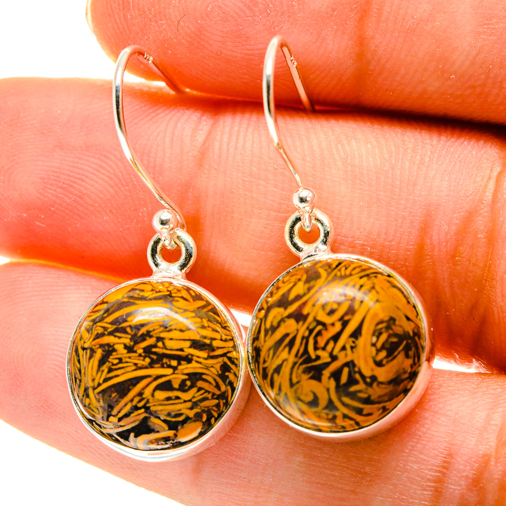 Palm Wood Jasper Earrings handcrafted by Ana Silver Co - EARR417116