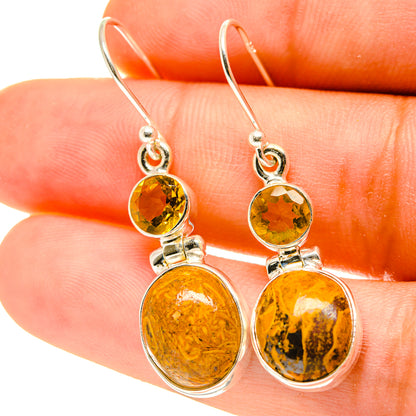 Palm Wood Jasper Earrings handcrafted by Ana Silver Co - EARR417136