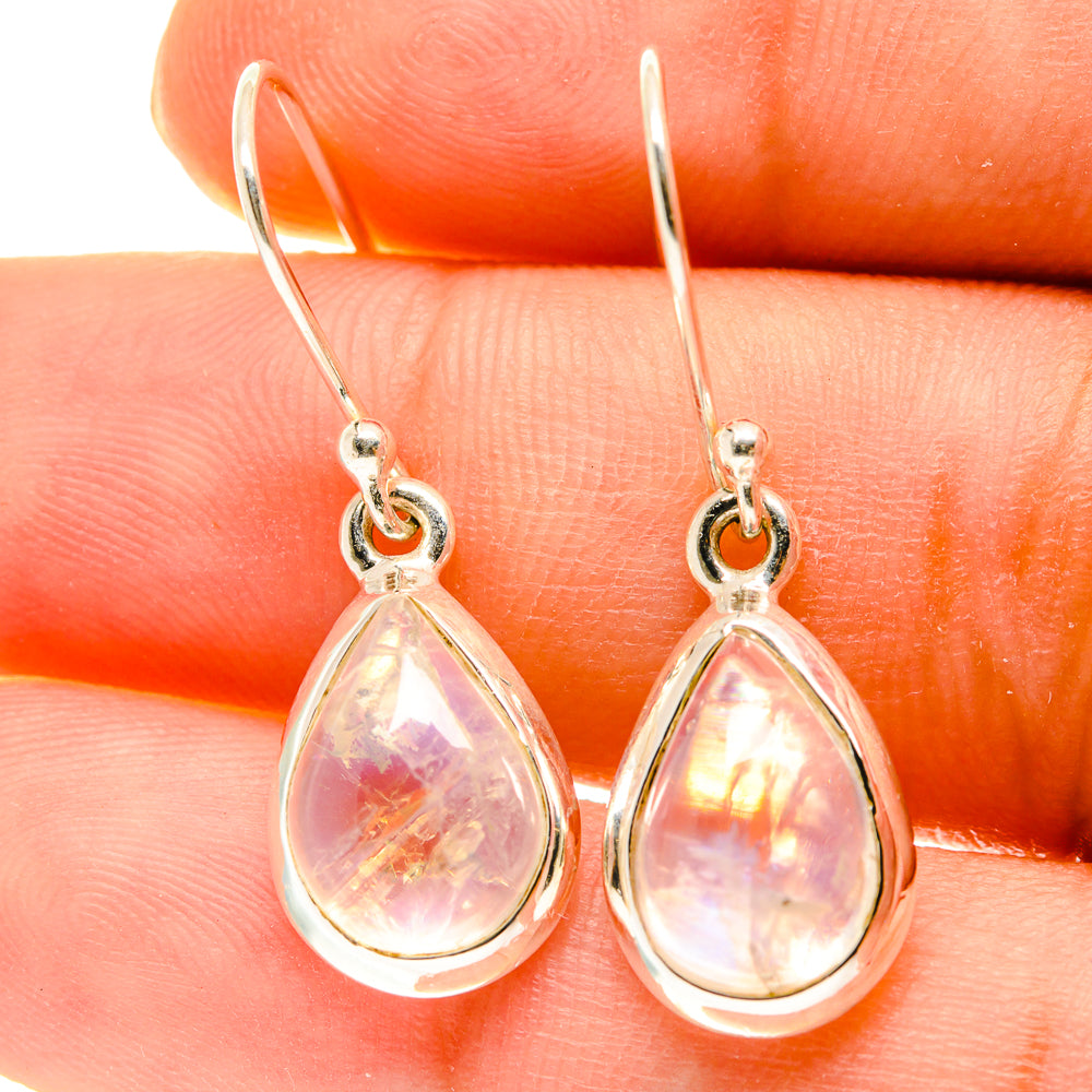 Rainbow Moonstone Earrings handcrafted by Ana Silver Co - EARR417145