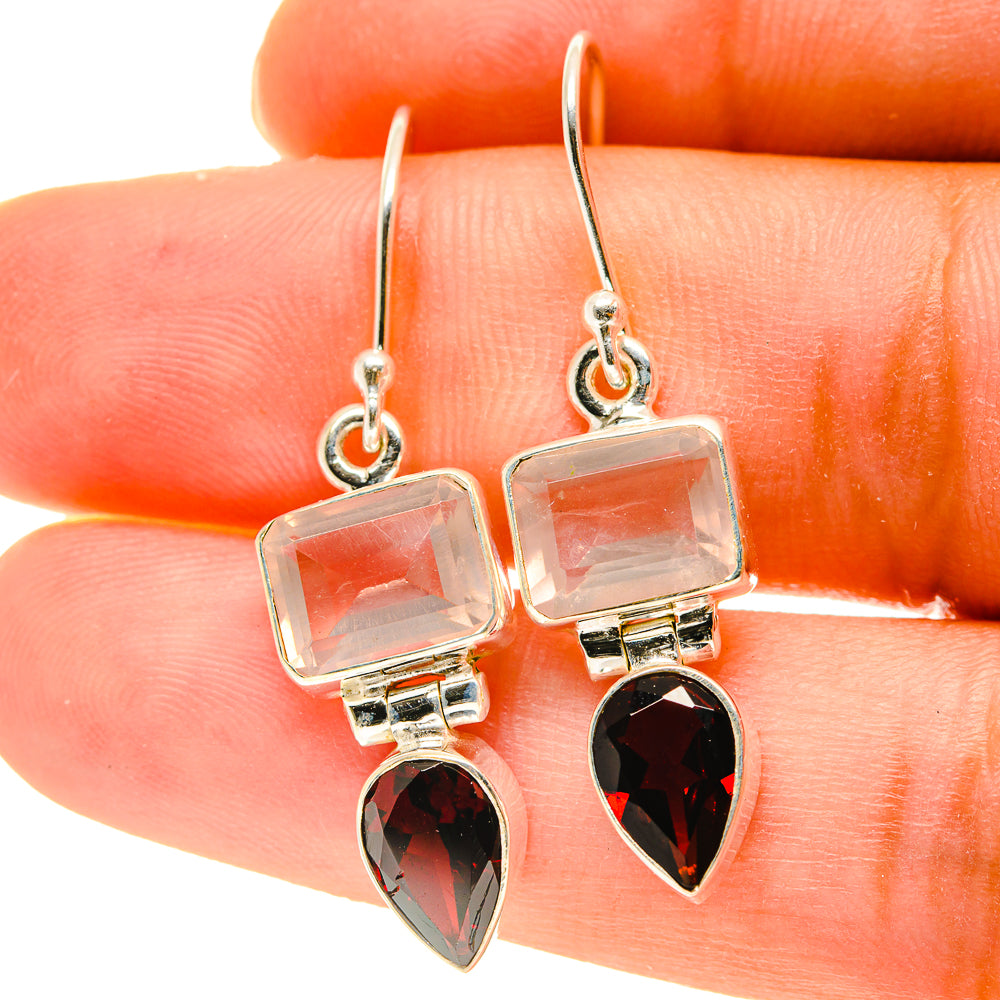 Rose Quartz Earrings handcrafted by Ana Silver Co - EARR417150
