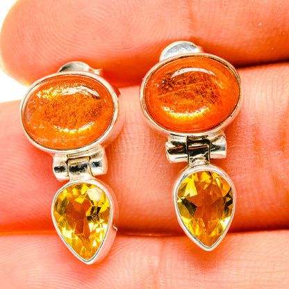 Sunstone Earrings handcrafted by Ana Silver Co - EARR417155