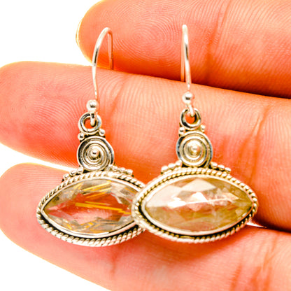 Rutilated Quartz Earrings handcrafted by Ana Silver Co - EARR417161