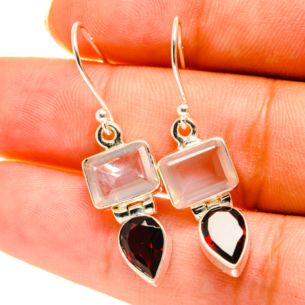 Rose Quartz Earrings handcrafted by Ana Silver Co - EARR417167