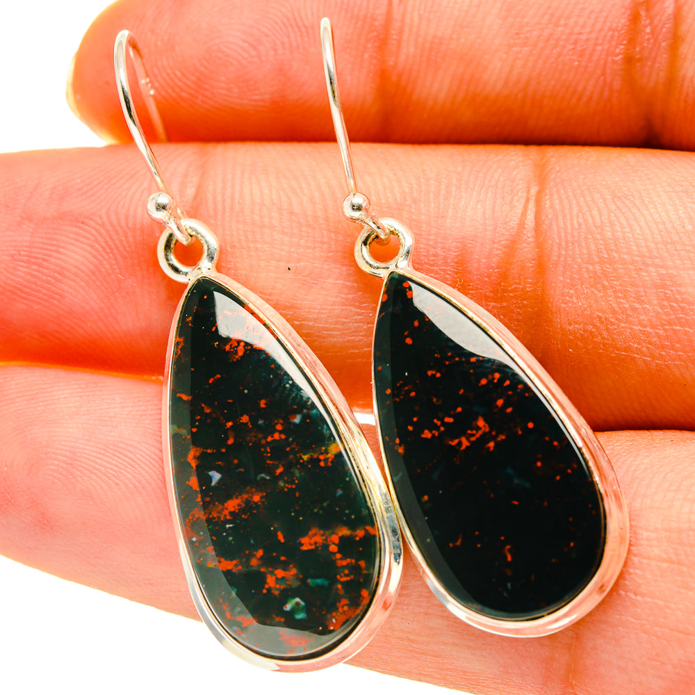 Bloodstone Earrings handcrafted by Ana Silver Co - EARR417171