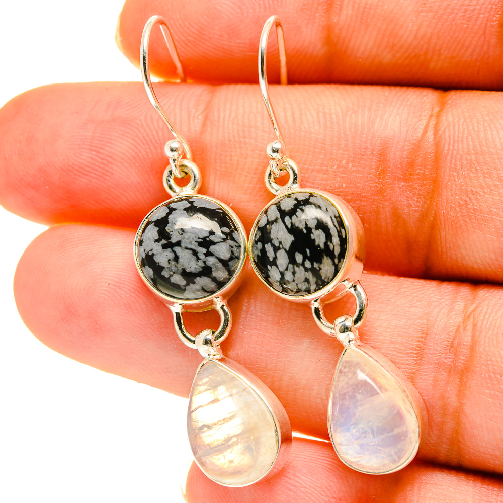 Rainbow Moonstone Earrings handcrafted by Ana Silver Co - EARR417172