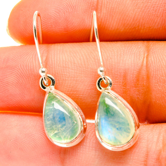 Green Moonstone Earrings handcrafted by Ana Silver Co - EARR417179