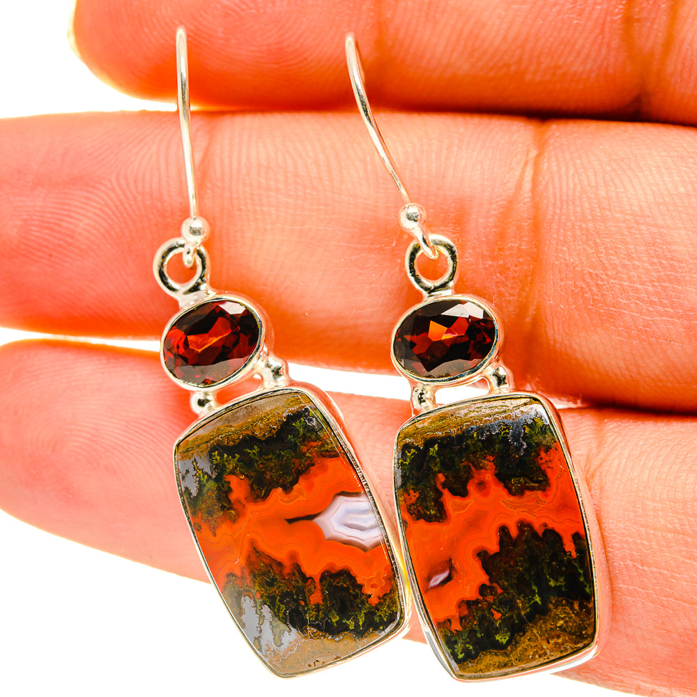 Moroccan Agate Earrings handcrafted by Ana Silver Co - EARR417182