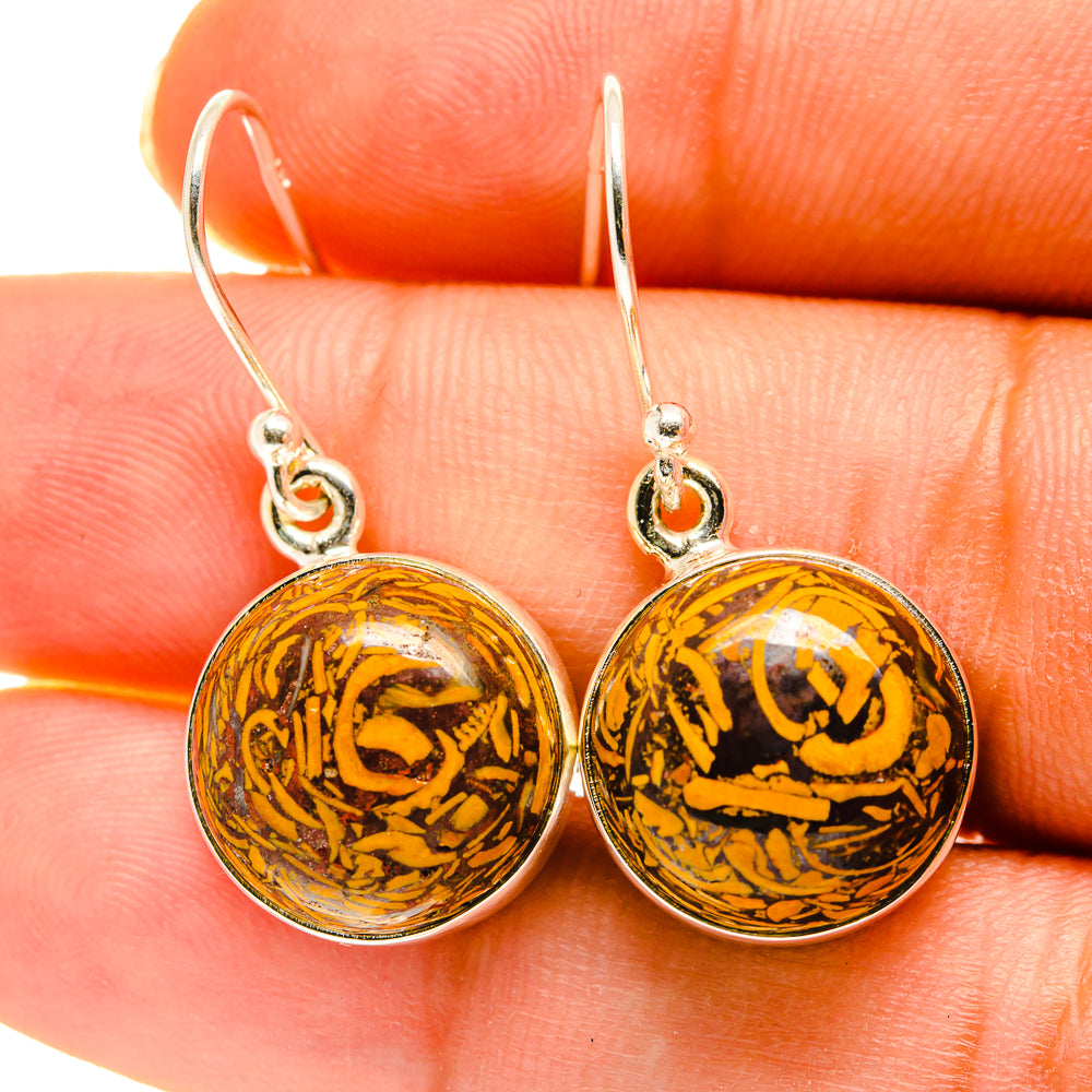 Palm Wood Jasper Earrings handcrafted by Ana Silver Co - EARR417184
