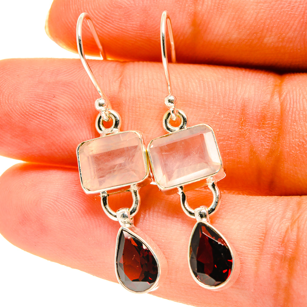 Rose Quartz Earrings handcrafted by Ana Silver Co - EARR417199