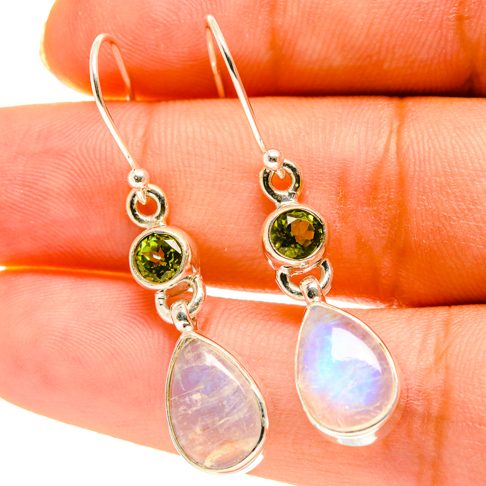 Rainbow Moonstone Earrings handcrafted by Ana Silver Co - EARR417201