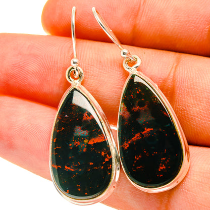 Bloodstone Earrings handcrafted by Ana Silver Co - EARR417212