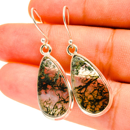 Green Moss Agate Earrings handcrafted by Ana Silver Co - EARR417217