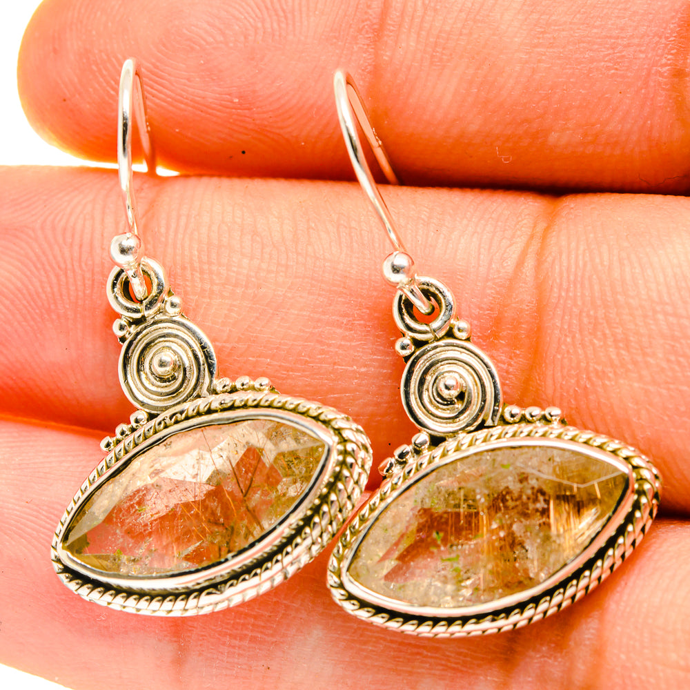 Rutilated Quartz Earrings handcrafted by Ana Silver Co - EARR417220