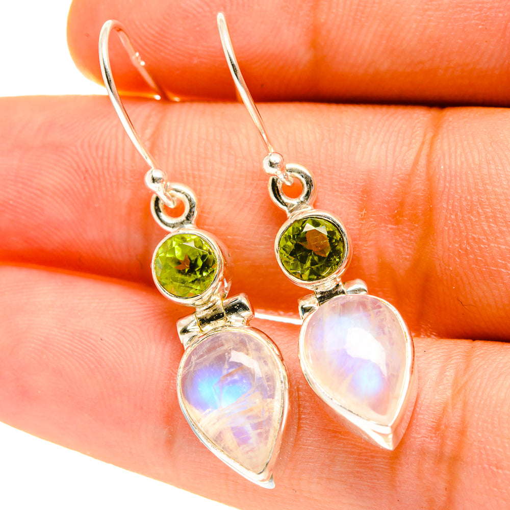 Rainbow Moonstone Earrings handcrafted by Ana Silver Co - EARR417229