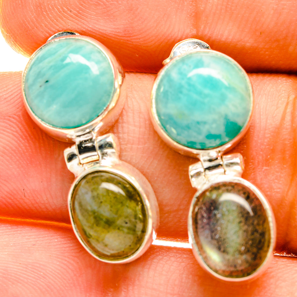 Amazonite Earrings handcrafted by Ana Silver Co - EARR417242