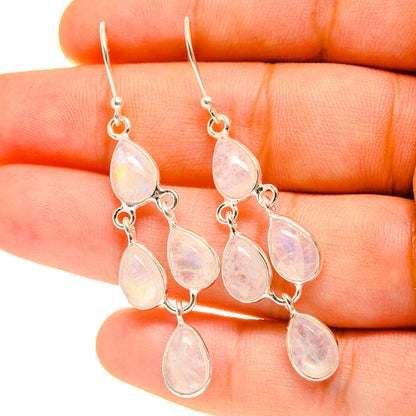 Rainbow Moonstone Earrings handcrafted by Ana Silver Co - EARR417258