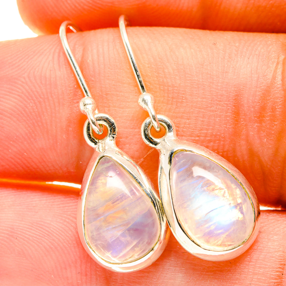 Rainbow Moonstone Earrings handcrafted by Ana Silver Co - EARR417265
