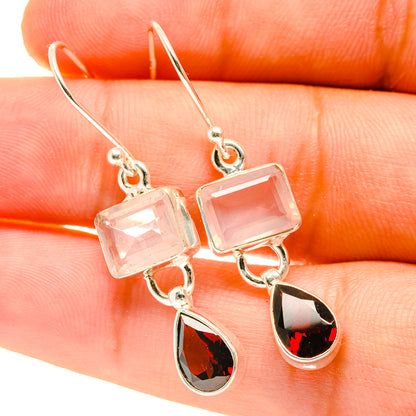 Rose Quartz Earrings handcrafted by Ana Silver Co - EARR417270