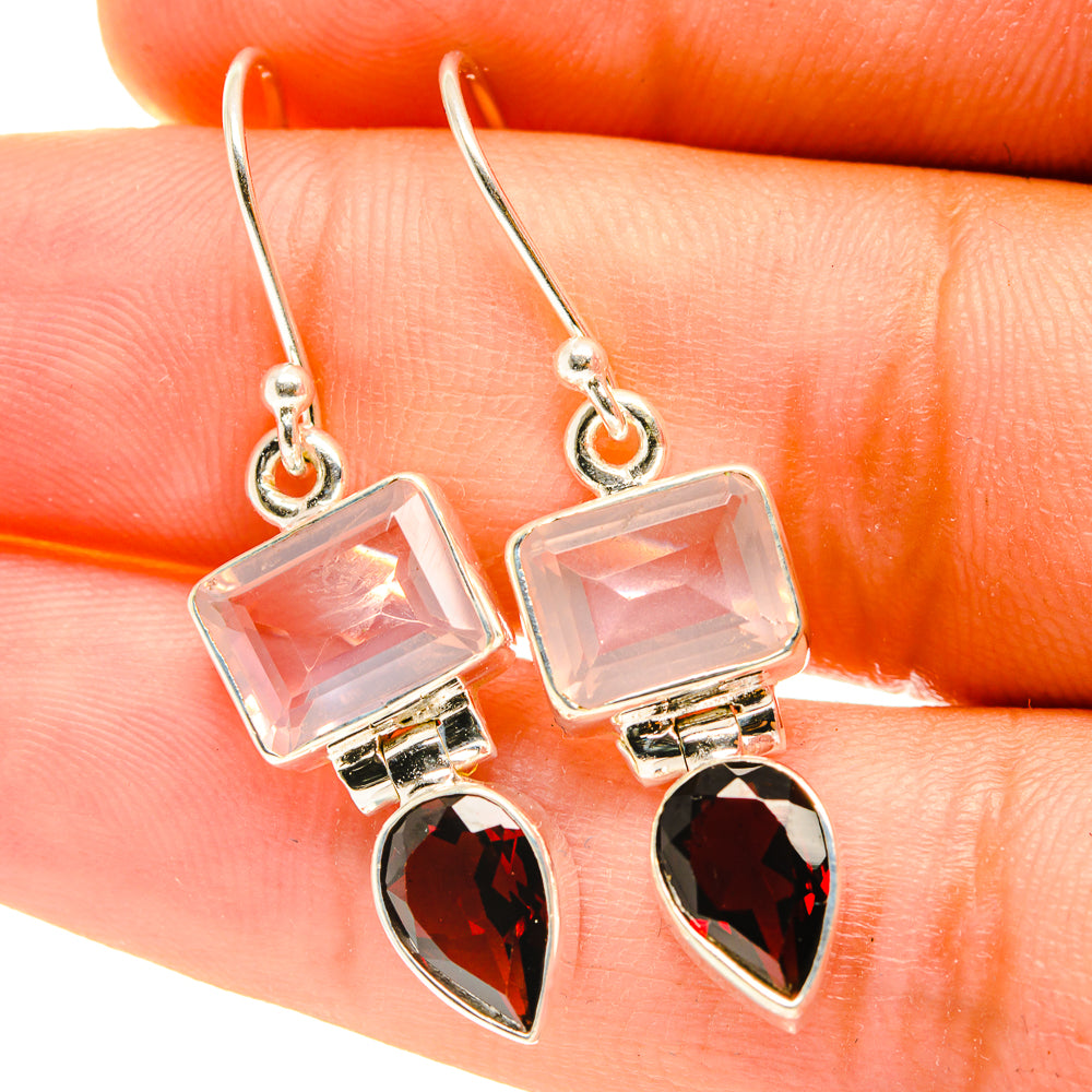 Rose Quartz Earrings handcrafted by Ana Silver Co - EARR417274