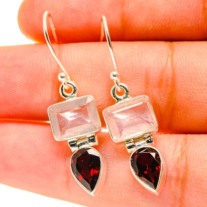 Rose Quartz Earrings handcrafted by Ana Silver Co - EARR417283